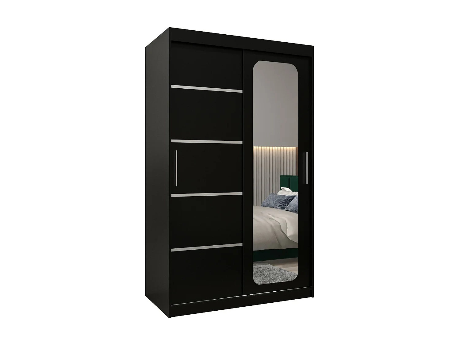 ARMOIRE PROMO V2 À PORTES COULISSANTES 200/120/62 2 Portes (Noir/Noir)