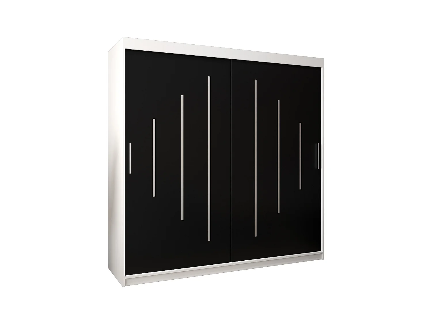 SCHWEBETÜRENSCHRANK YORK 200/200/62 2-türig (Weiß/Schwarz)