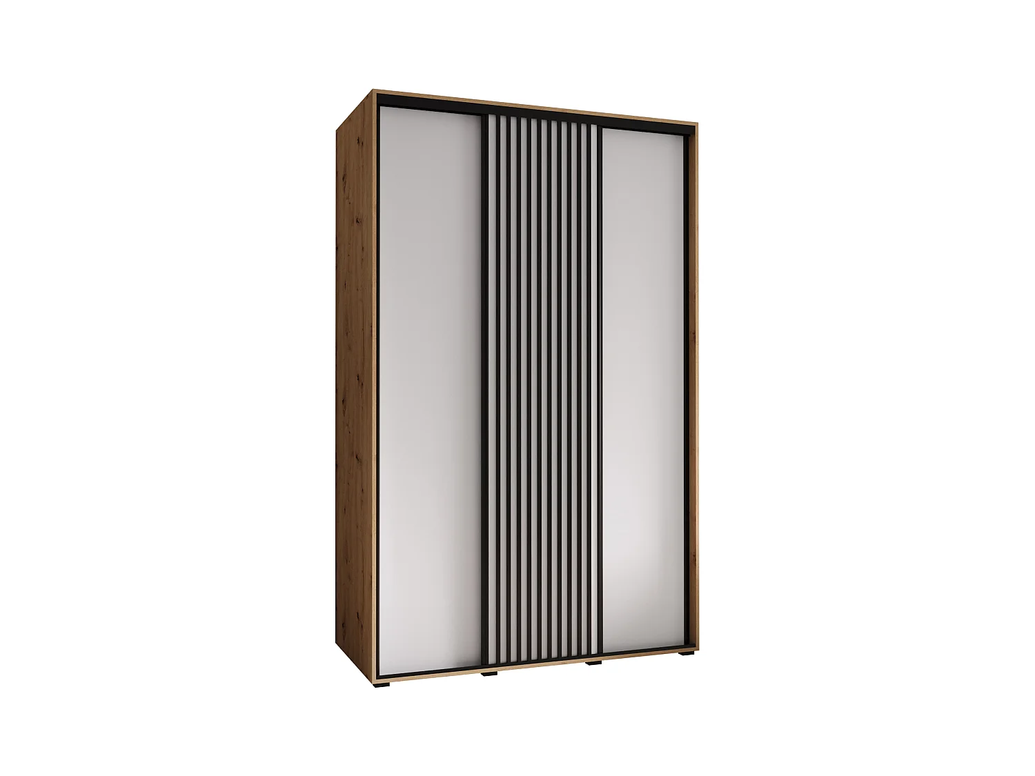 ARMADIO SAPPORO 1 AD ANTE SCORREVOLI 205,2/150/60 3 porte (Artisan/Bianco)
