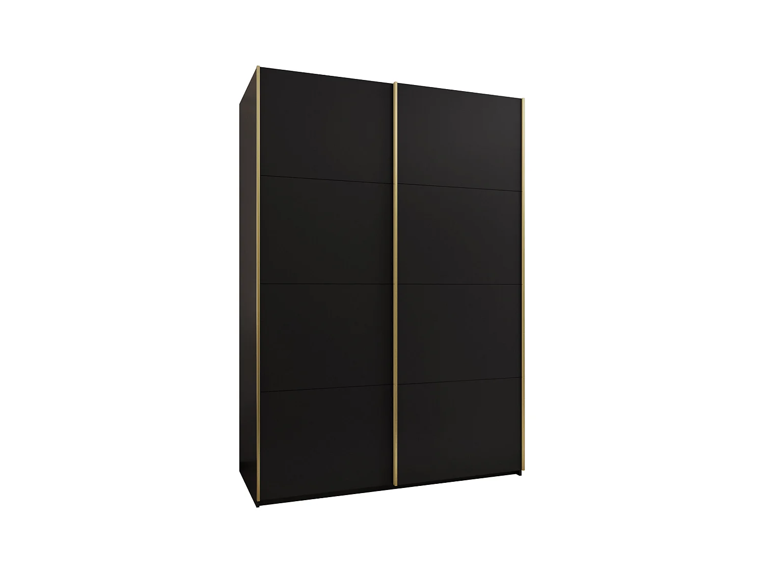 SCHWEBETÜRENSCHRANK Lux 1 245,5/180/64 (Schwarz/Schwarz/Gold)