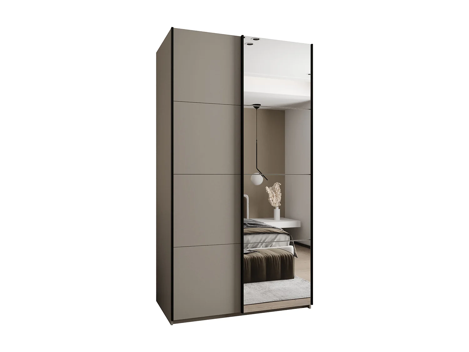 Armoire Lux 3 245,5/140/64 (Cachemire/Cachemire/Noir)