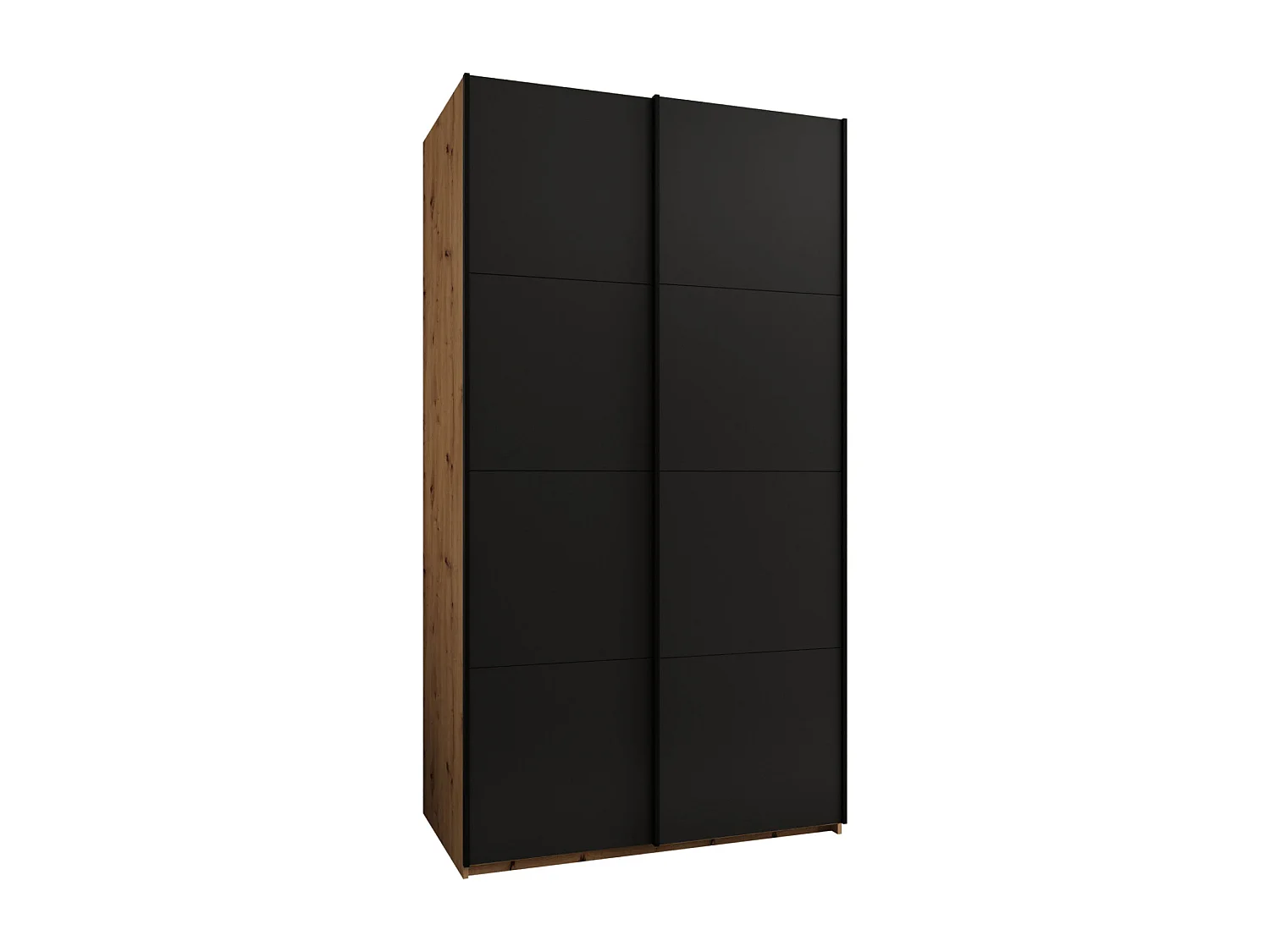 Armoire Lux 1 245,5/130/64 (Artisan/Noir/Noir)