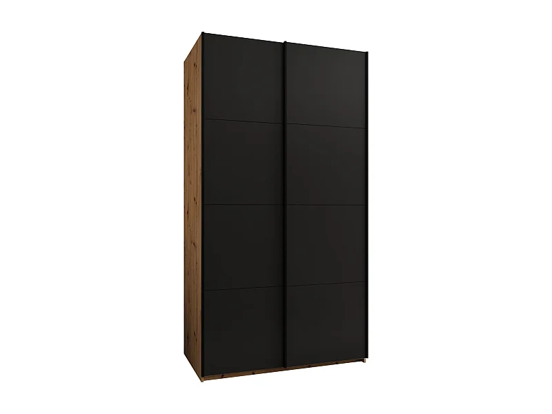 SCHWEBETÜRENSCHRANK Lux 1 245,5/130/64 (Artisan/Schwarz/Schwarz)