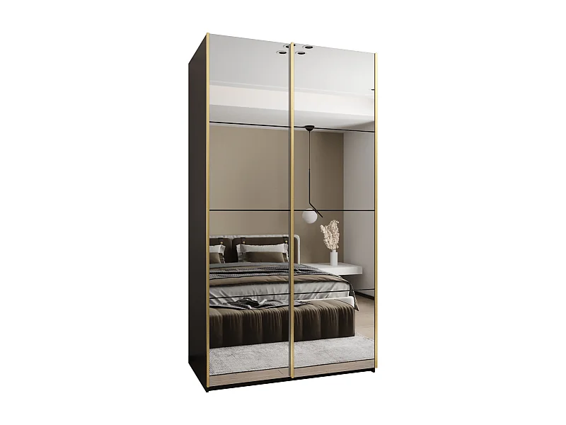 KLEDINGKAST MET SCHUIFDEUREN Lux 2 245,5/140/64 (Zwart/Zwart/Goud)