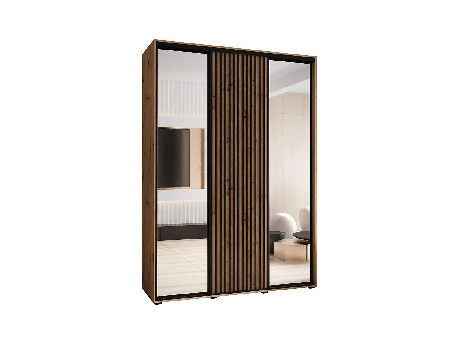 ARMOIRE LANKO 2 À PORTES COULISSANTES 235,2/180/45 3 Portes (Artisan/Artisan)