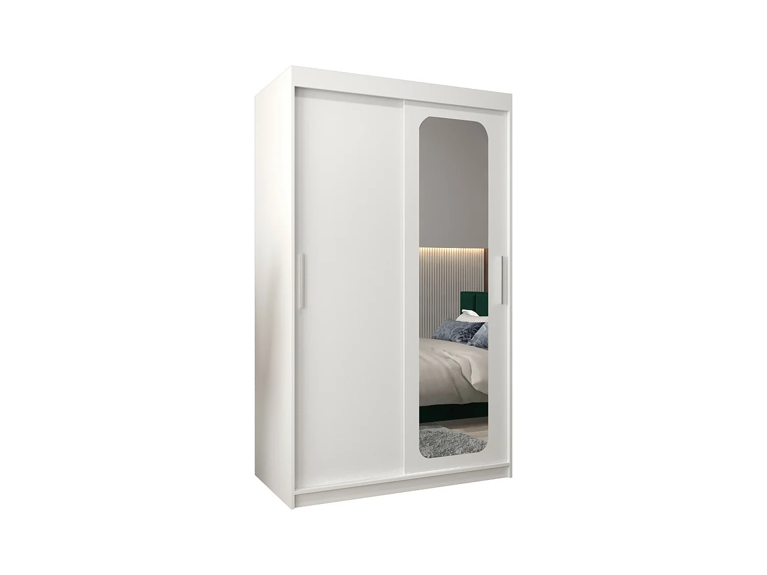 SCHWEBETÜRENSCHRANK PROMO T2 200/120/62 2-türig (Weiß/Weiß)