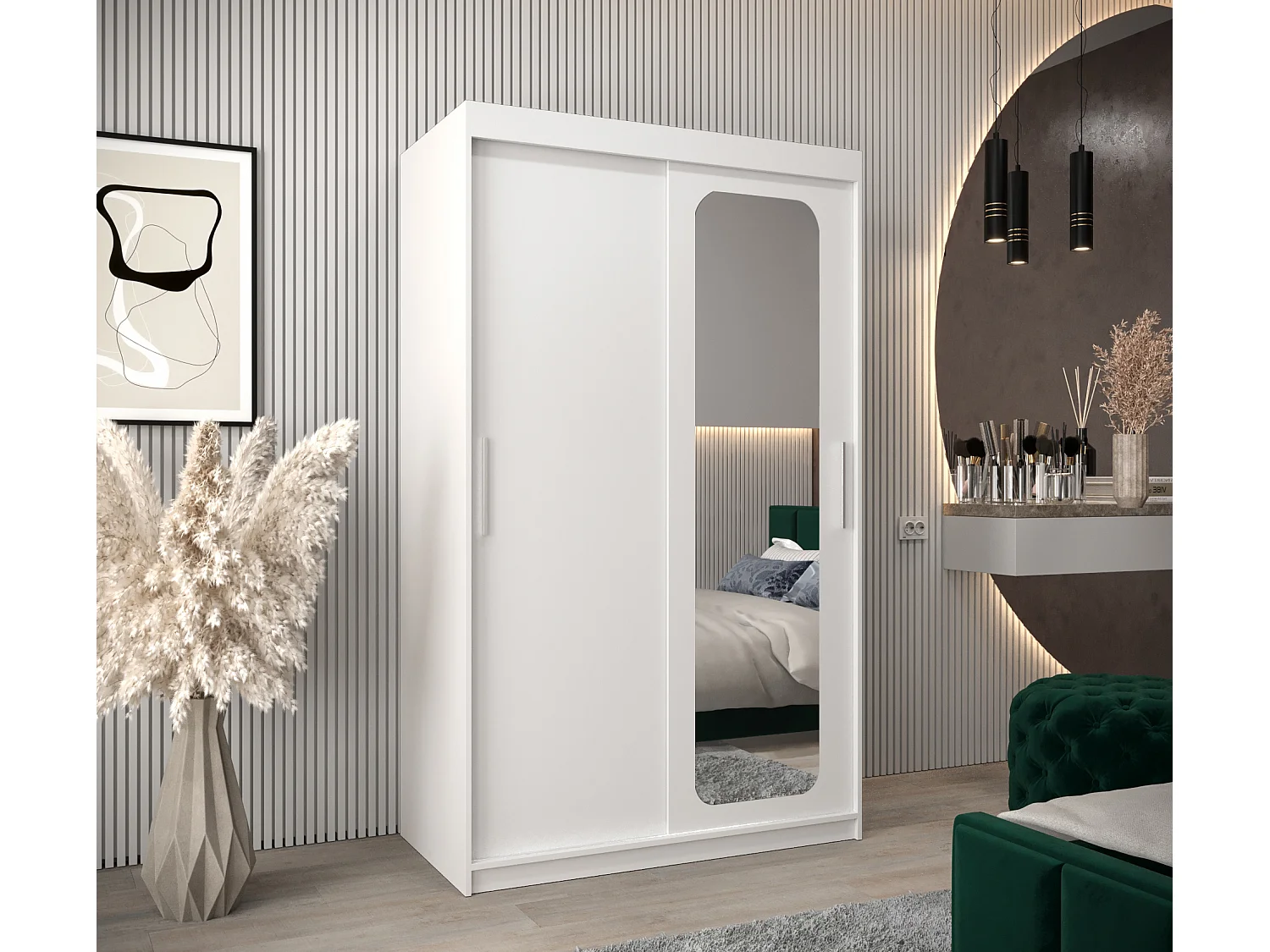 PROMO T2 KLEDINGKAST MET SCHUIFDEUREN 200/120/62 2 deuren (wit/wit)