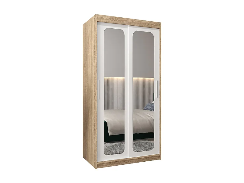 ARMOIRE PROMO T3 À PORTES COULISSANTES 200/100/62 2 Portes (Sonoma/Blanc)