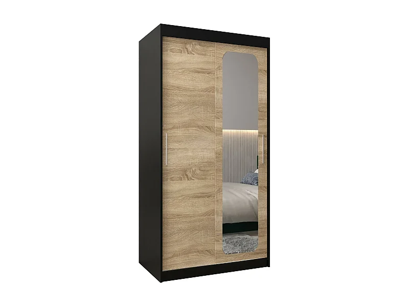 ARMARIO PROMO T2 DE PUERTAS CORREDERAS 200/100/62 2 puertas (negro/sonoma)