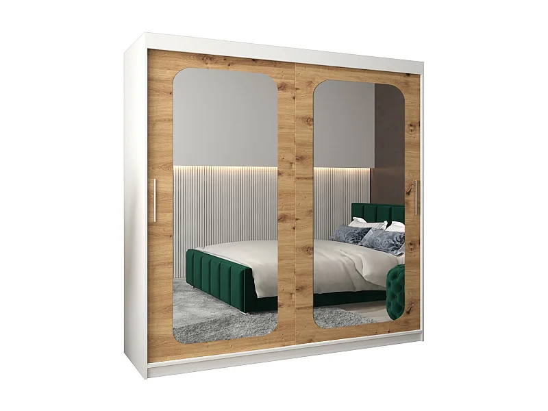 SCHWEBETÜRENSCHRANK PROMO T3 200/200/62 2-türig (Weiß/Artisan)