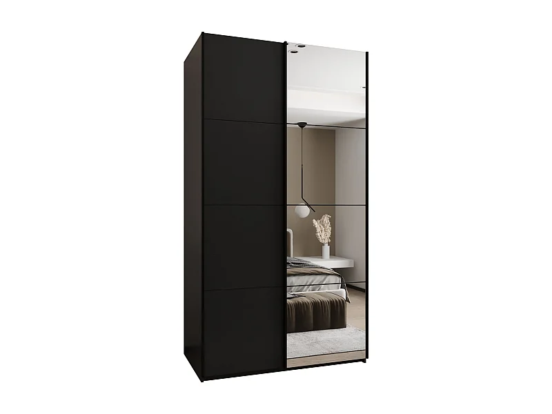 Armoire Lux 3 245,5/130/64 (Noir/Noir/Noir)