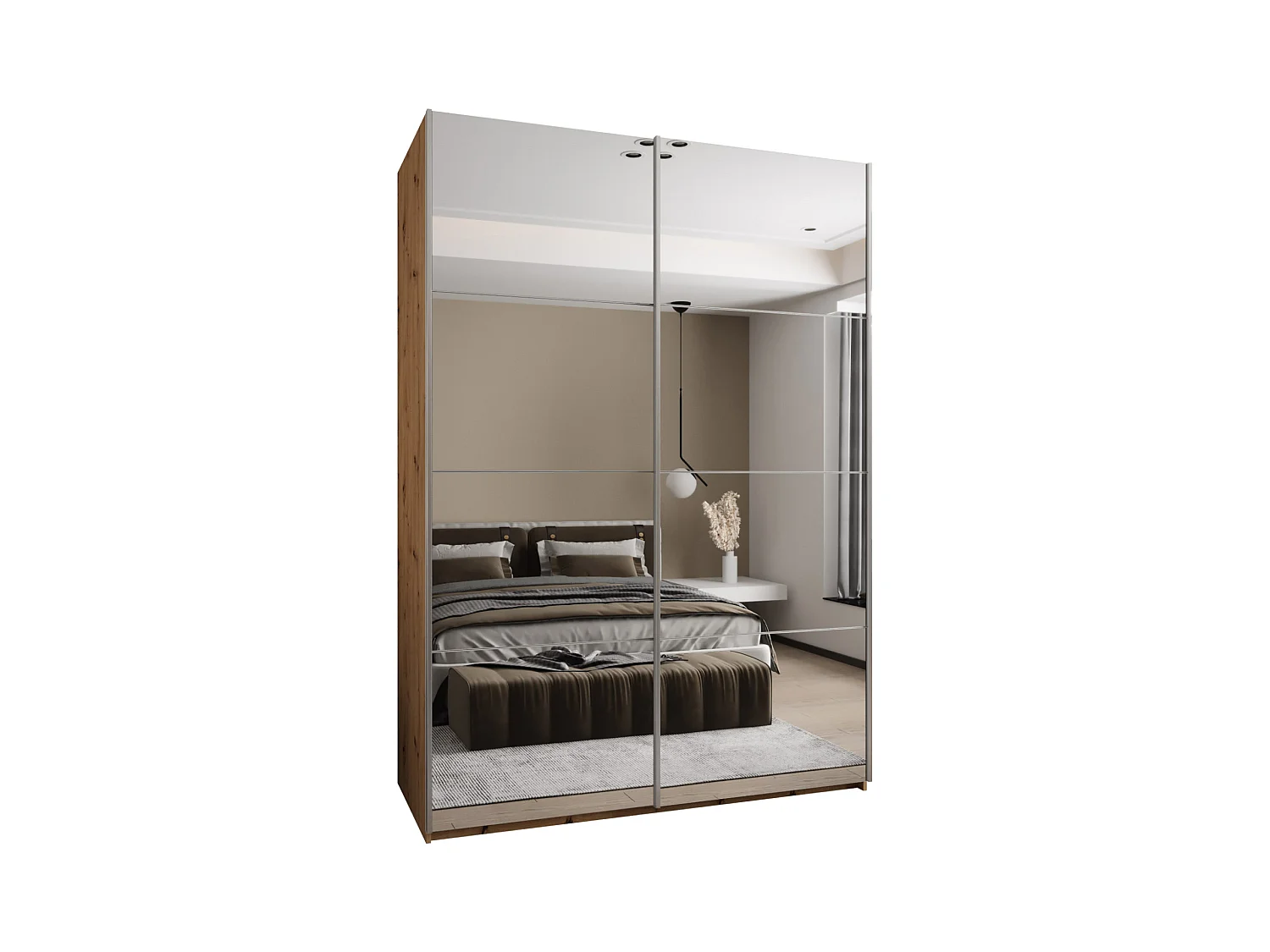 Armoire Lux 2 245,5/180/64 (Artisan/Blanc/Argent)