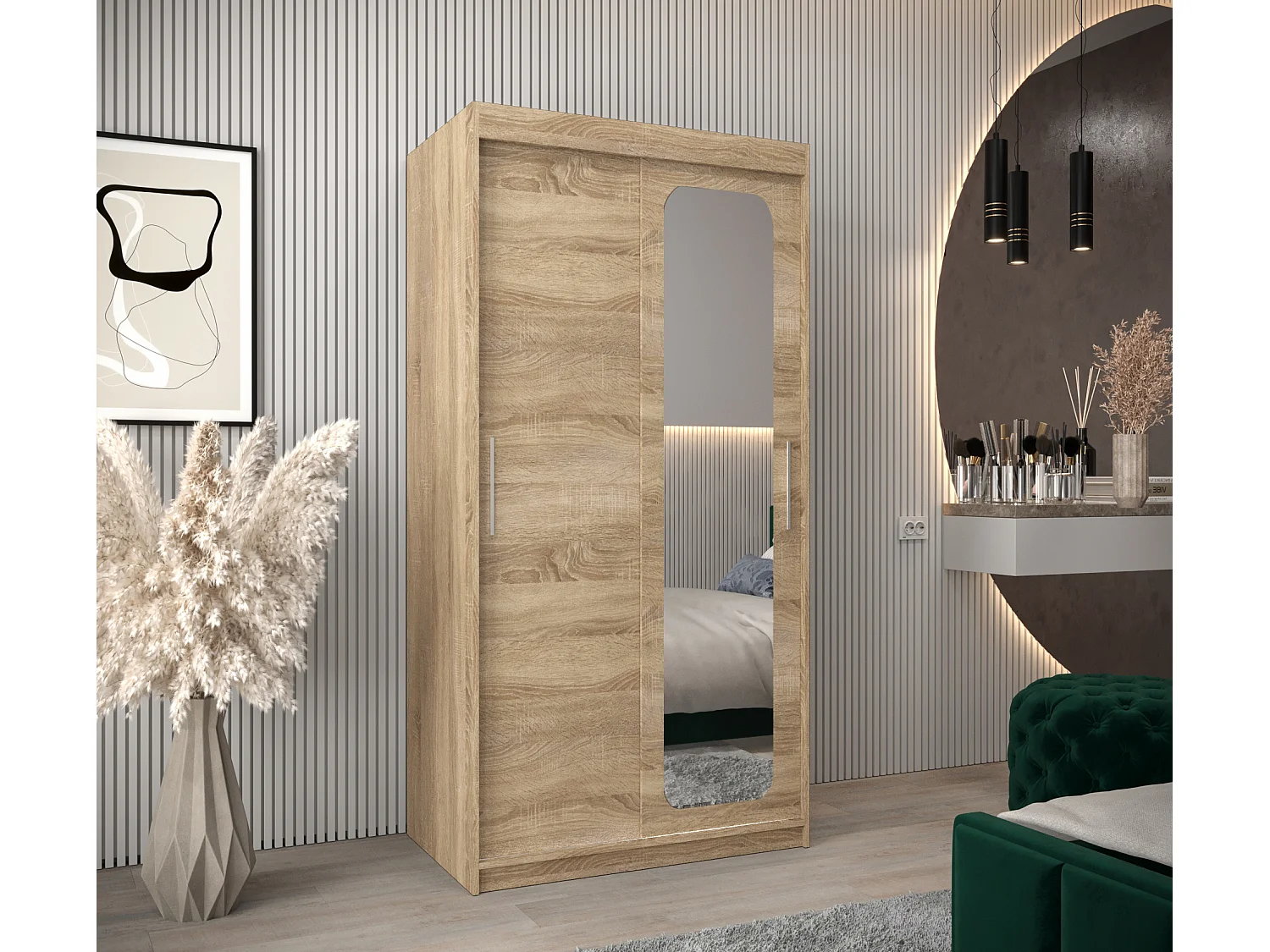 SCHWEBETÜRENSCHRANK PROMO T2 200/100/62 2-türig (Sonoma/Sonoma)