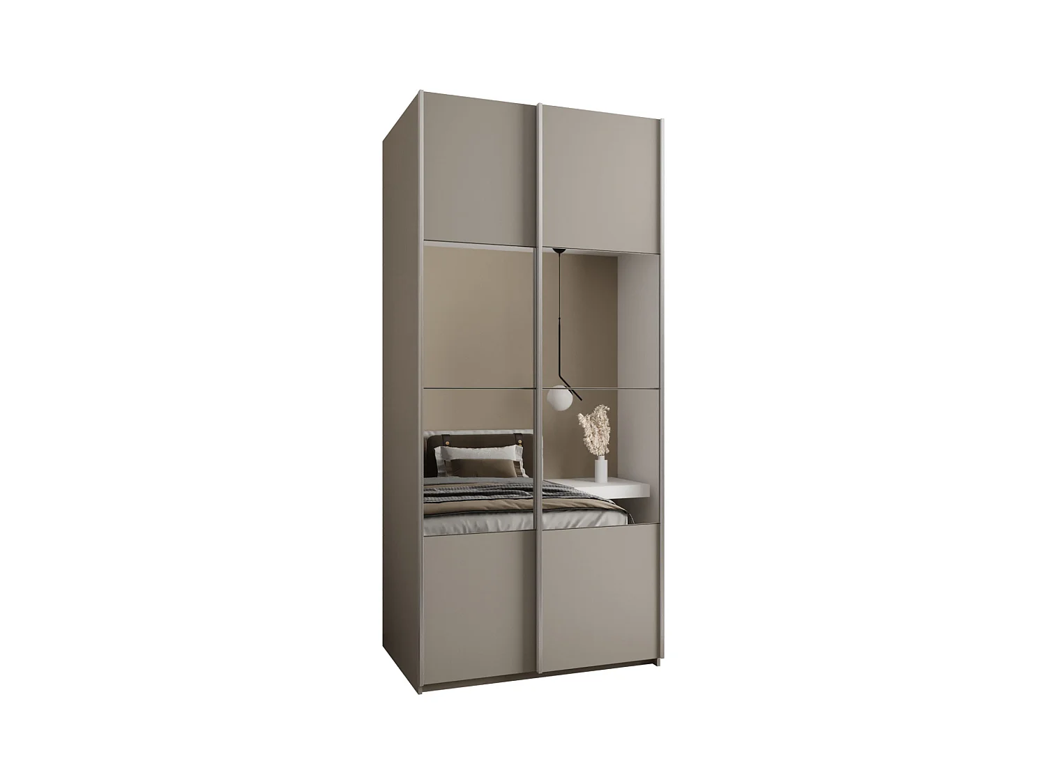 KLEDINGKAST MET SCHUIFDEUREN Lux 4 245,5/110/64 (Kaschmir/Kaschmir/Zilver)
