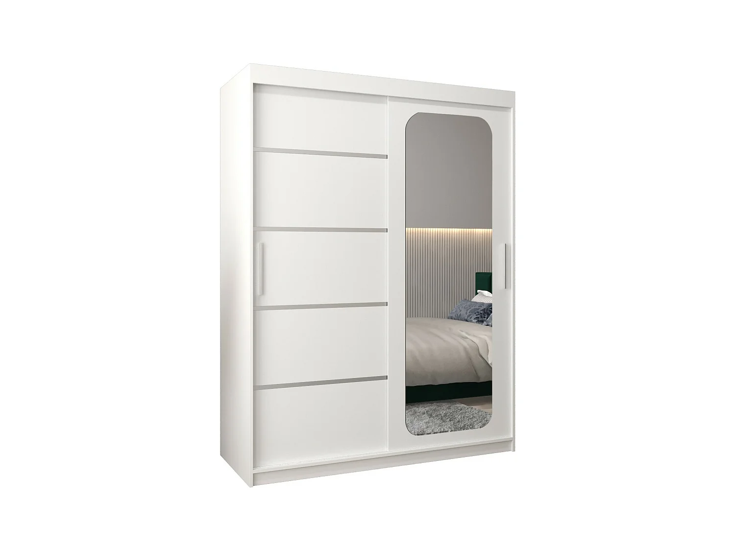 ARMOIRE PROMO V2 À PORTES COULISSANTES 200/150/62 2 Portes (Blanc/Blanc)