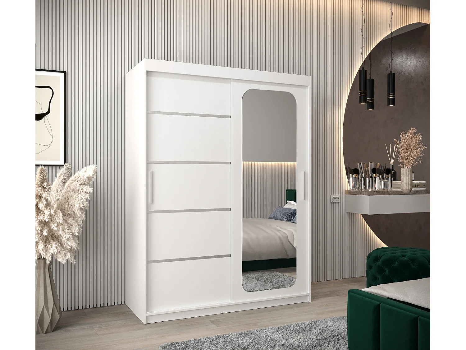 ARMOIRE PROMO V2 À PORTES COULISSANTES 200/150/62 2 Portes (Blanc/Blanc)