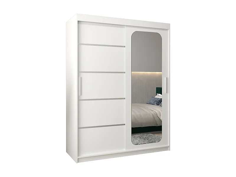 ARMOIRE PROMO V2 À PORTES COULISSANTES 200/150/62 2 Portes (Blanc/Blanc)