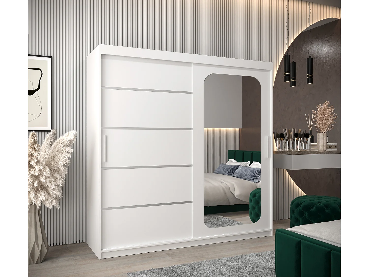 ARMOIRE PROMO V2 À PORTES COULISSANTES 200/200/62 2 Portes (Blanc/Blanc)