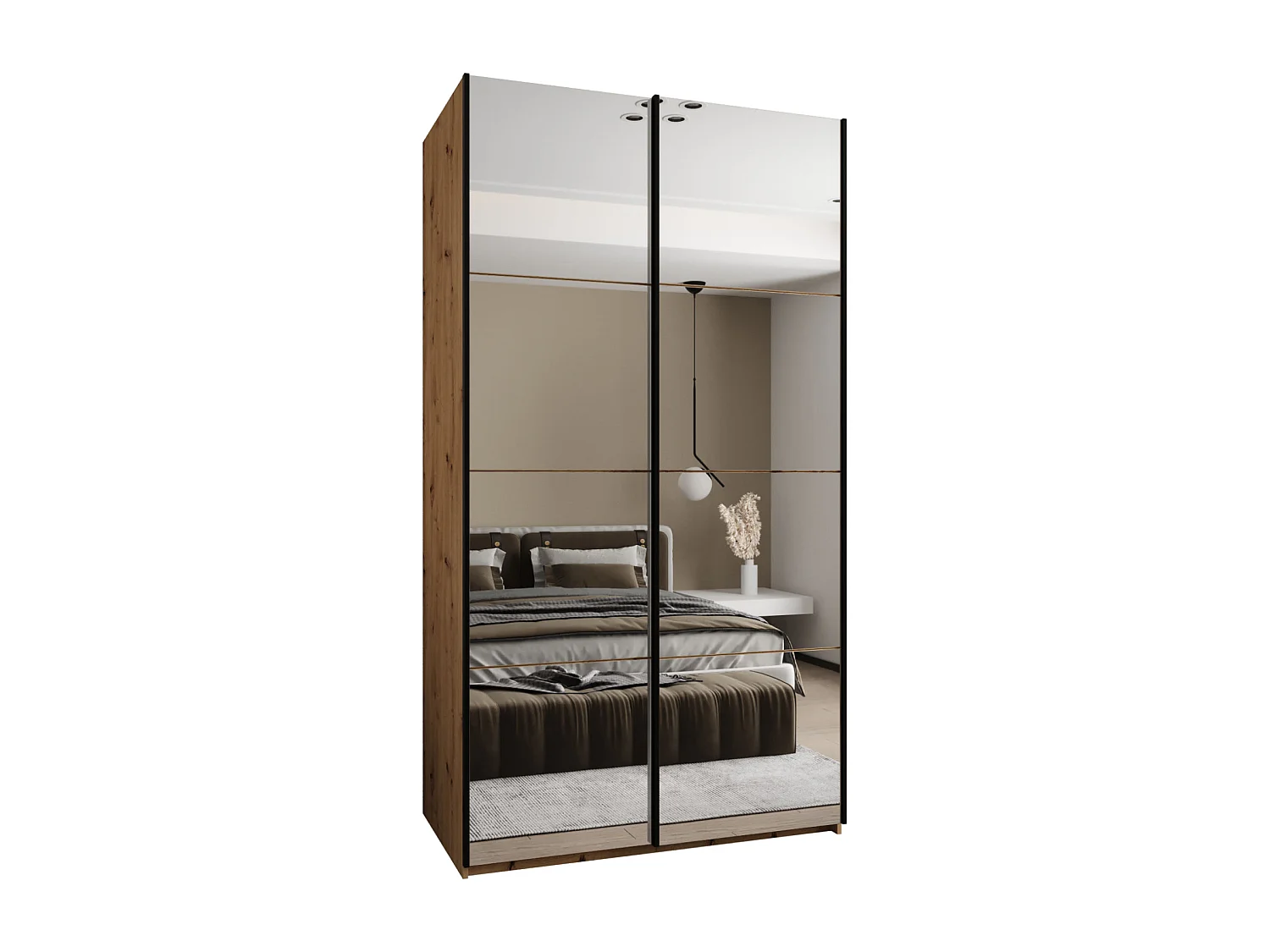 Armoire Lux 2 245,5/140/64 (Artisan/Artisan/Noir)