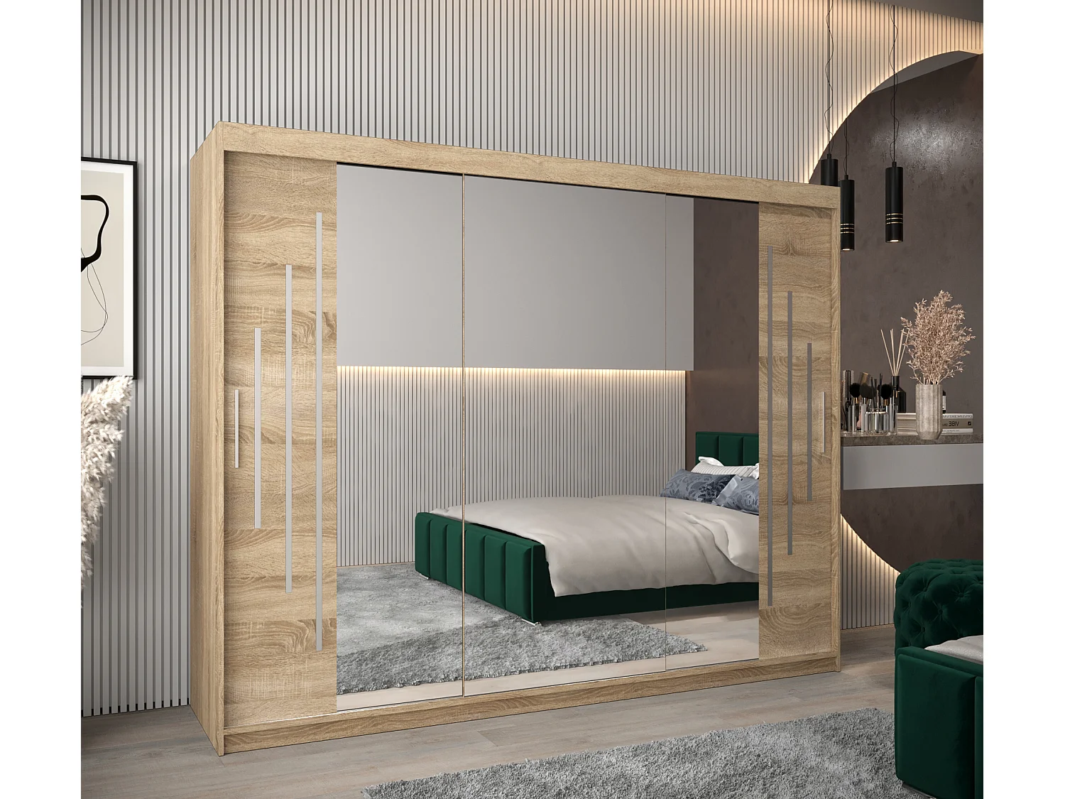 ARMOIRE YORK 2 À PORTES COULISSANTES 200/250/62 3 Portes (Sonoma/Sonoma)