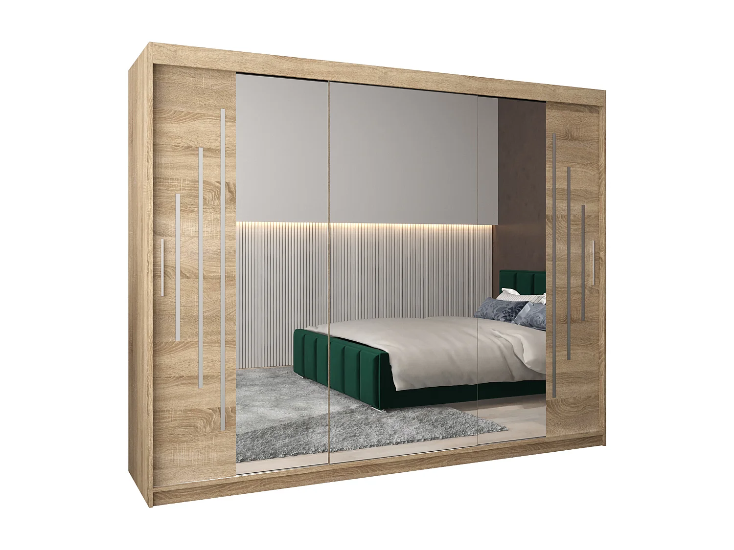 ARMOIRE YORK 2 À PORTES COULISSANTES 200/250/62 3 Portes (Sonoma/Sonoma)