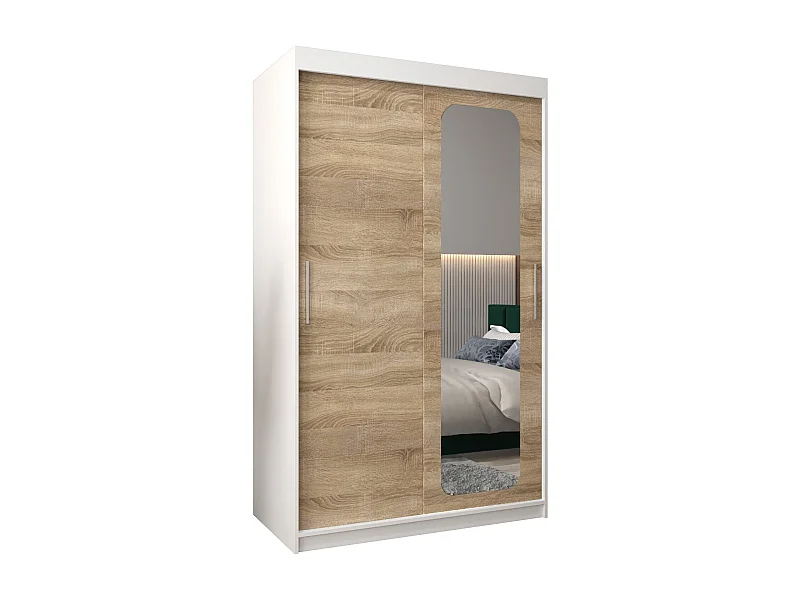 ARMOIRE PROMO T2 À PORTES COULISSANTES 200/120/62 2 Portes (Blanc/Sonoma)