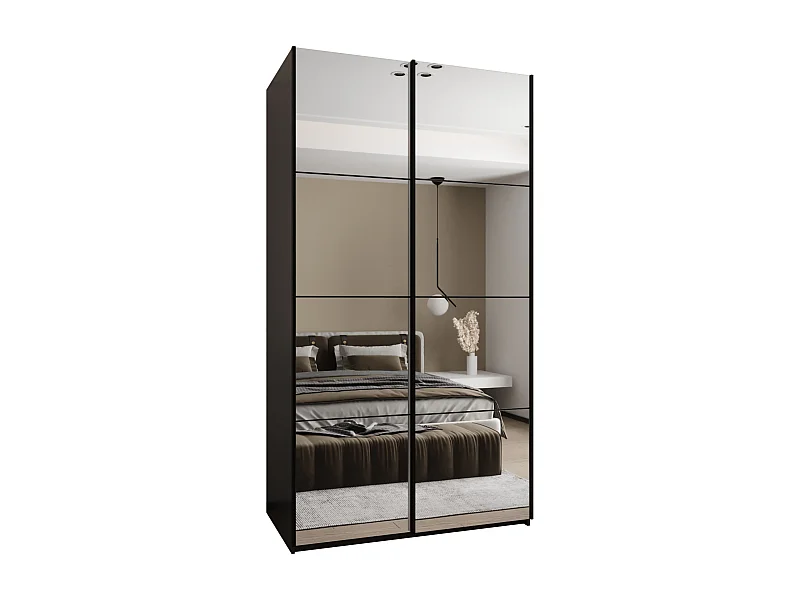 SCHWEBETÜRENSCHRANK Lux 2 245,5/140/64 (Schwarz/Schwarz/Schwarz)