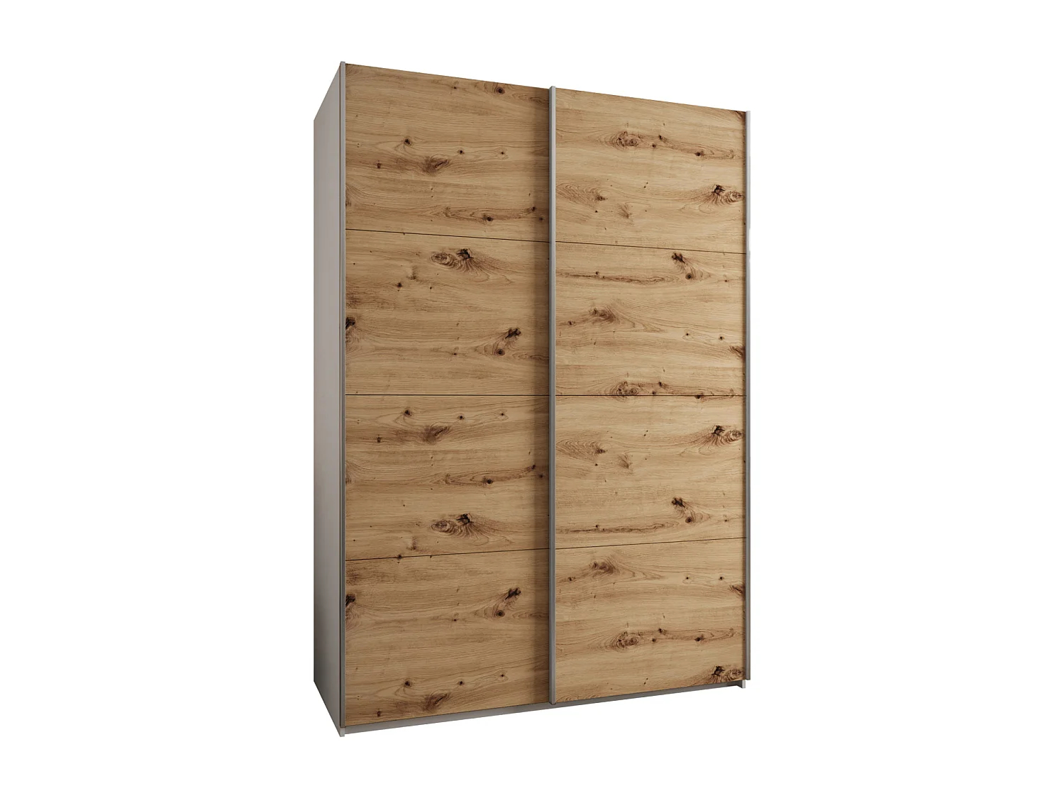 Armoire Lux 1 245,5/180/64 (Blanc/Artisan/Argent)