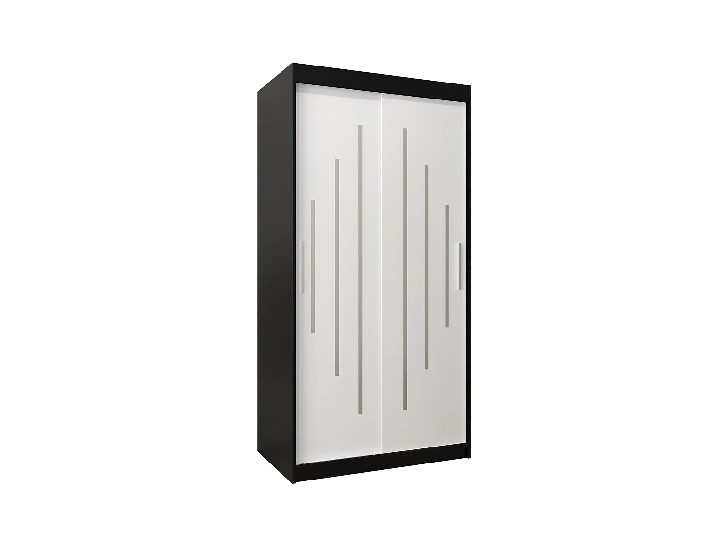 SCHWEBETÜRENSCHRANK YORK 200/100/62 2-türig (Schwarz/Weiß)