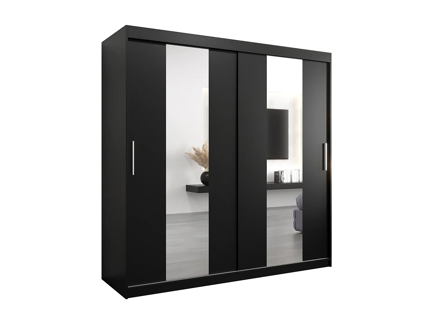 Armoire Pole À Portes Coulissantes 200/200/62 2 portes (Noir/Noir)