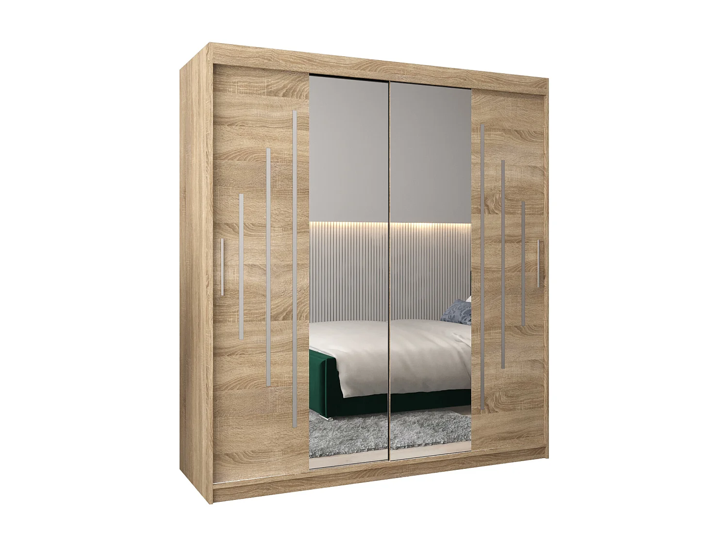 SCHWEBETÜRENSCHRANK YORK 1 200/180/62 2-türig (Sonoma/Sonoma)