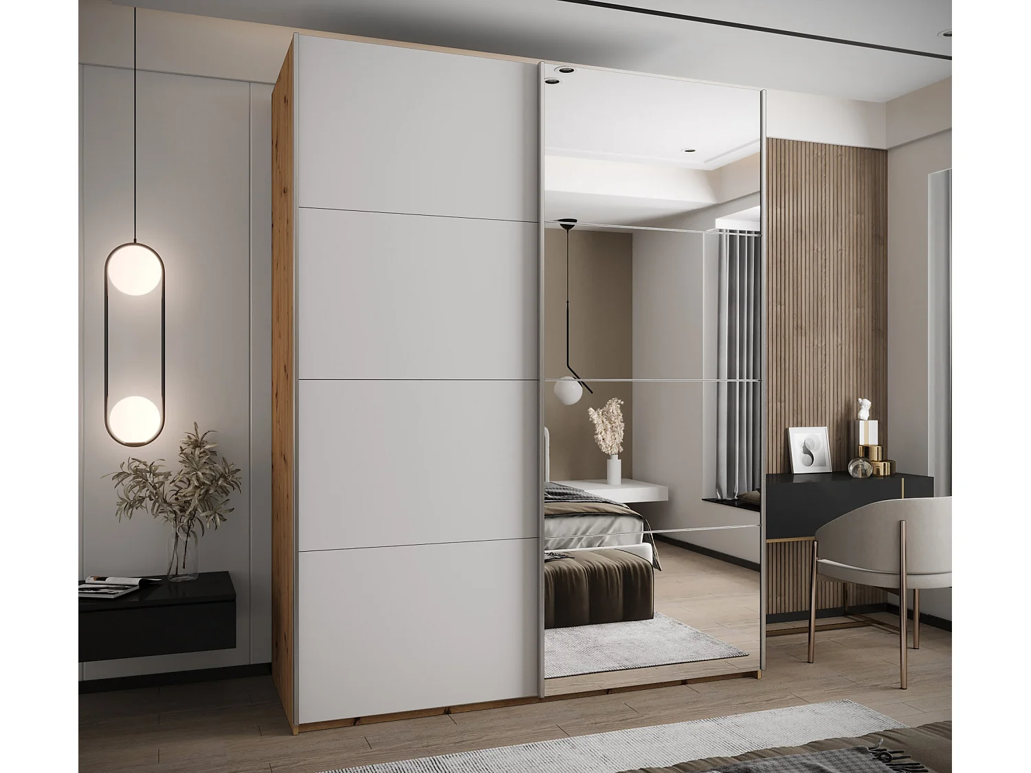 Armadio Lux 3 245,5/190/64 (Artisan/Blanc/Argento)