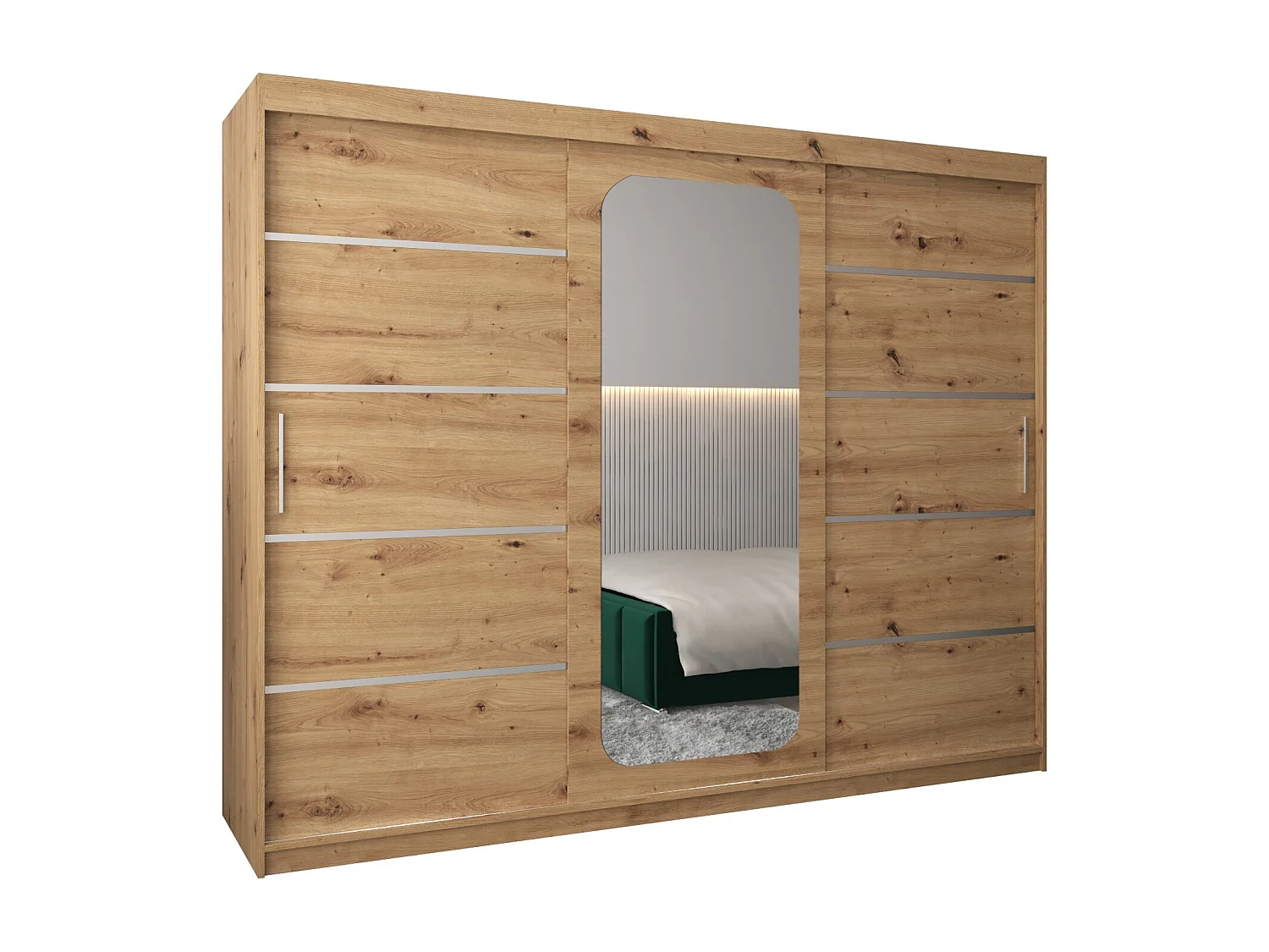 ARMOIRE PROMO V2 À PORTES COULISSANTES 200/250/62 3 Portes (Artisan/Artisan)