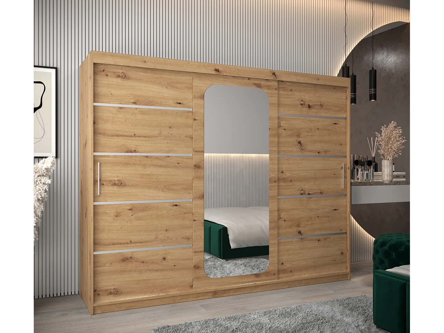 ARMOIRE PROMO V2 À PORTES COULISSANTES 200/250/62 3 Portes (Artisan/Artisan)