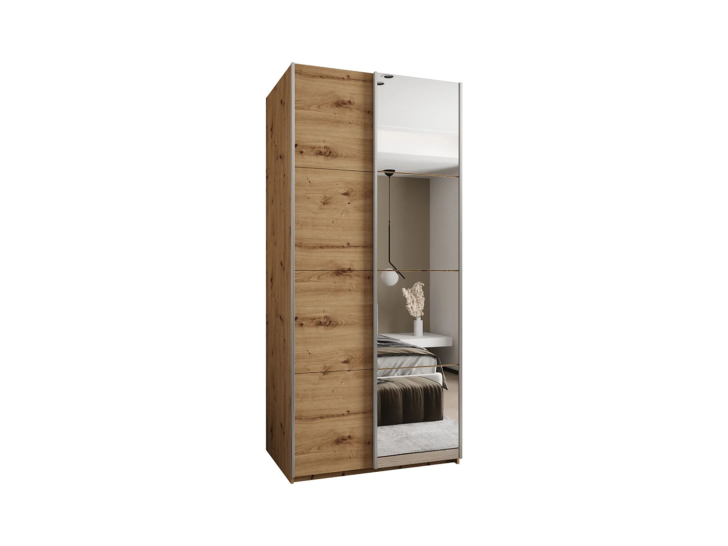 Armoire Lux 3 245,5/120/64 (Artisan/Artisan/Argent)