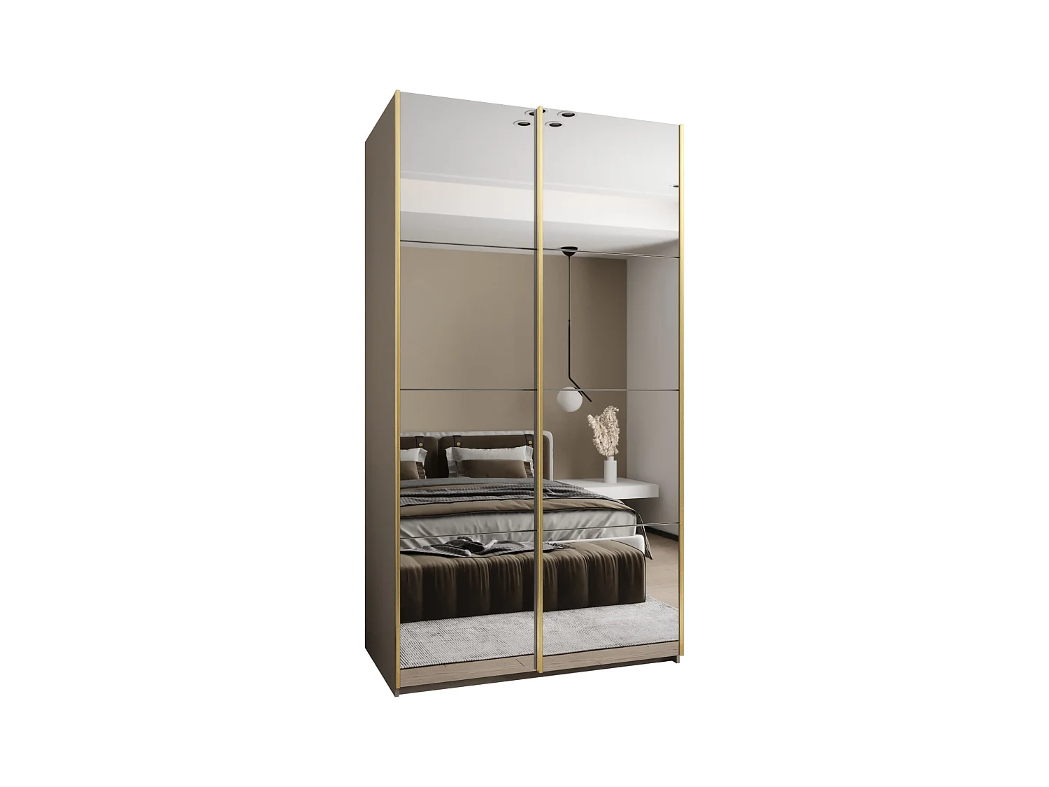 SCHWEBETÜRENSCHRANK Lux 2 245,5/140/64 (Kaschmir/Kaschmir/Gold)