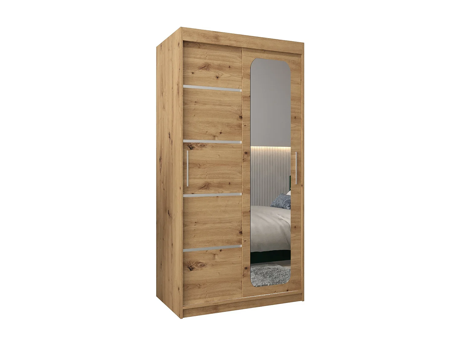 PROMO V2 KLEDINGKAST MET SCHUIFDEUREN 200/100/62 2 deuren (artisan/artisan)