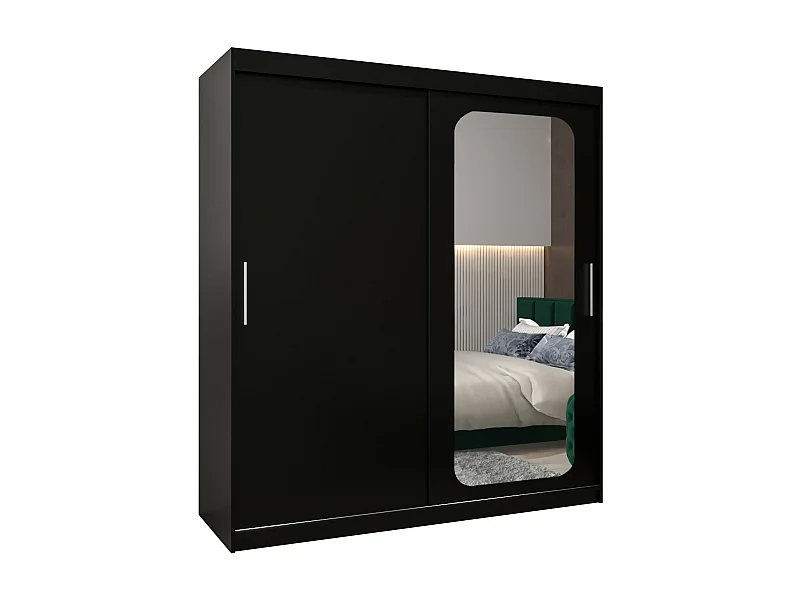 SCHWEBETÜRENSCHRANK PROMO T2 200/180/62 2-türig (Schwarz/Schwarz)