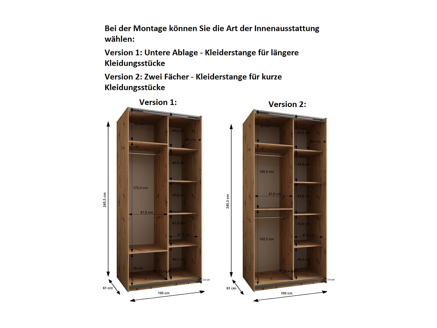 Armoire Lux 3 245,5/100/64 (Cachemire/Cachemire/Or)