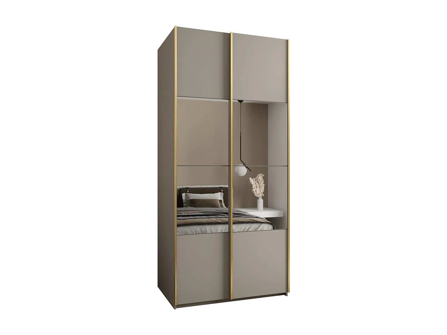 Armoire Lux 4 245,5/100/64 (Cachemire/Cachemire/Or)