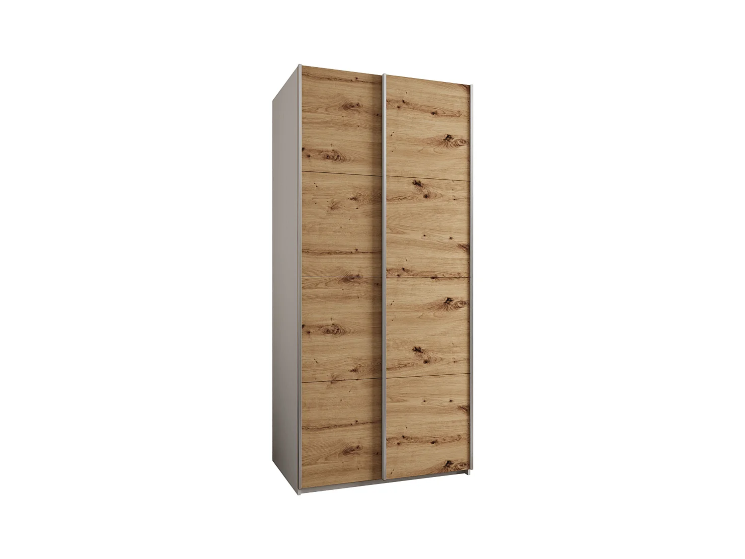 SCHWEBETÜRENSCHRANK Lux 1 245,5/100/64 (Weiß/Artisan/Silber)