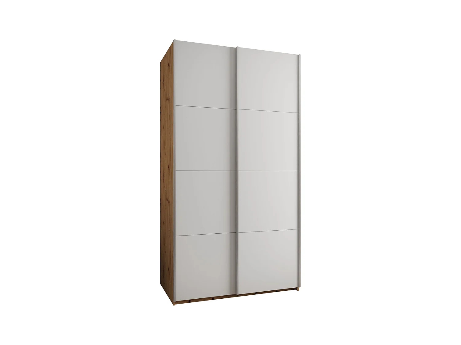 SCHWEBETÜRENSCHRANK Lux 1 245,5/140/64 (Artisan/Weiß/Silber)