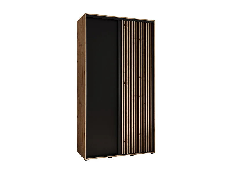ARMOIRE LANKO 1 À PORTES COULISSANTES 235,2/140/45 2 Portes (Artisan/Noir)
