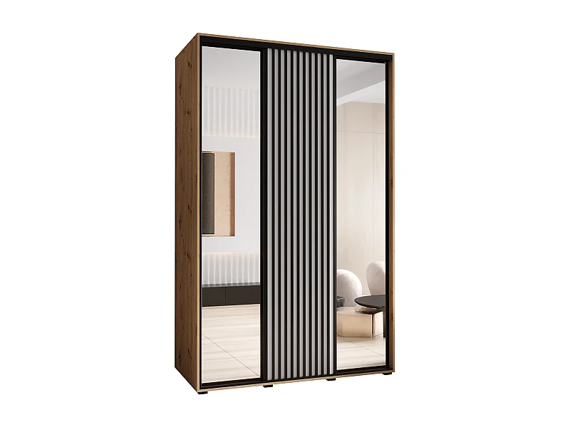 ARMOIRE LANKO 2 À PORTES COULISSANTES 235,2/160/45 3 Portes (Artisan/Blanc)