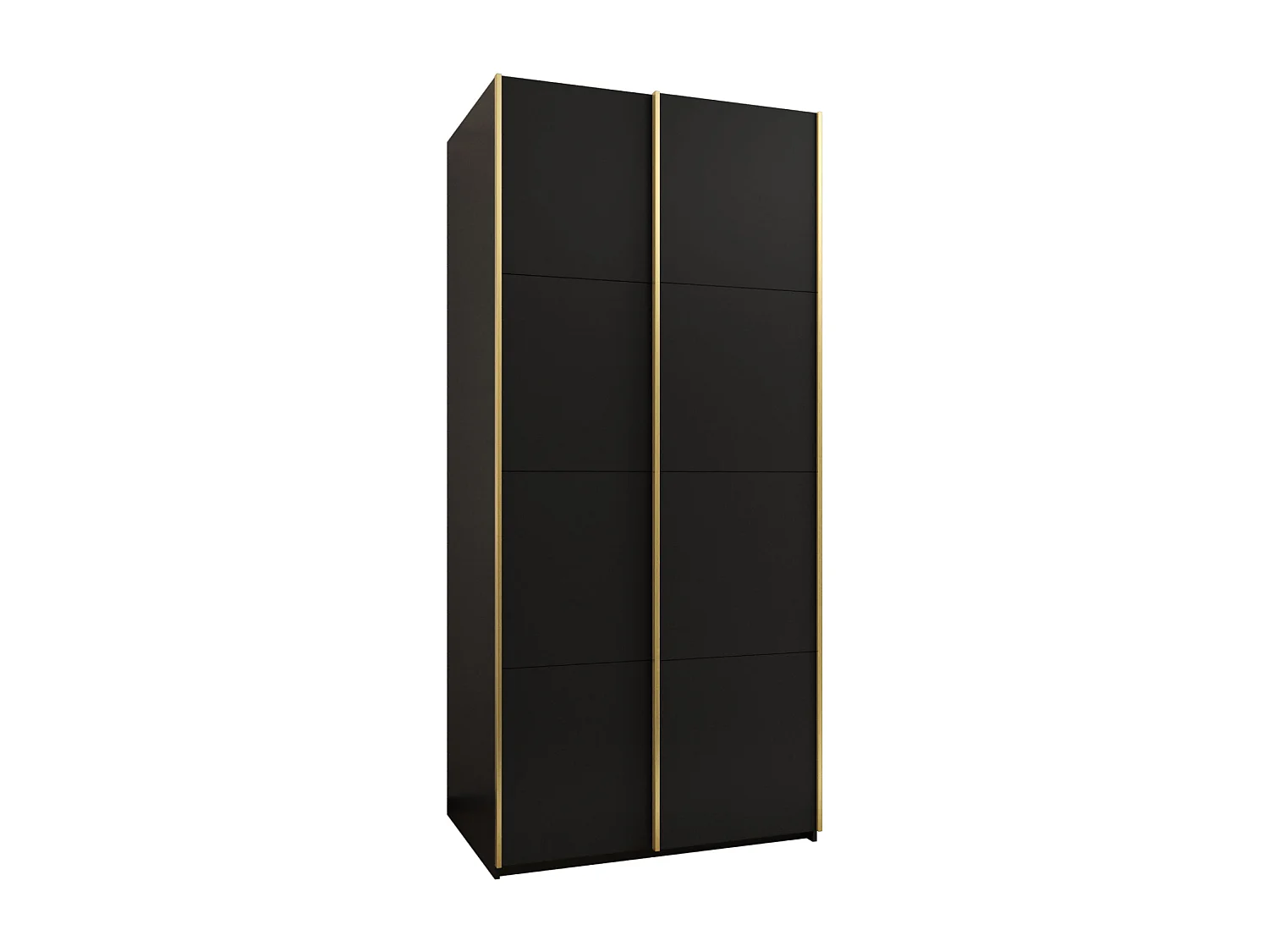 Armadio Lux 1 de puertas corredas 245,5/100/64 (Negro/Negro/Gold)