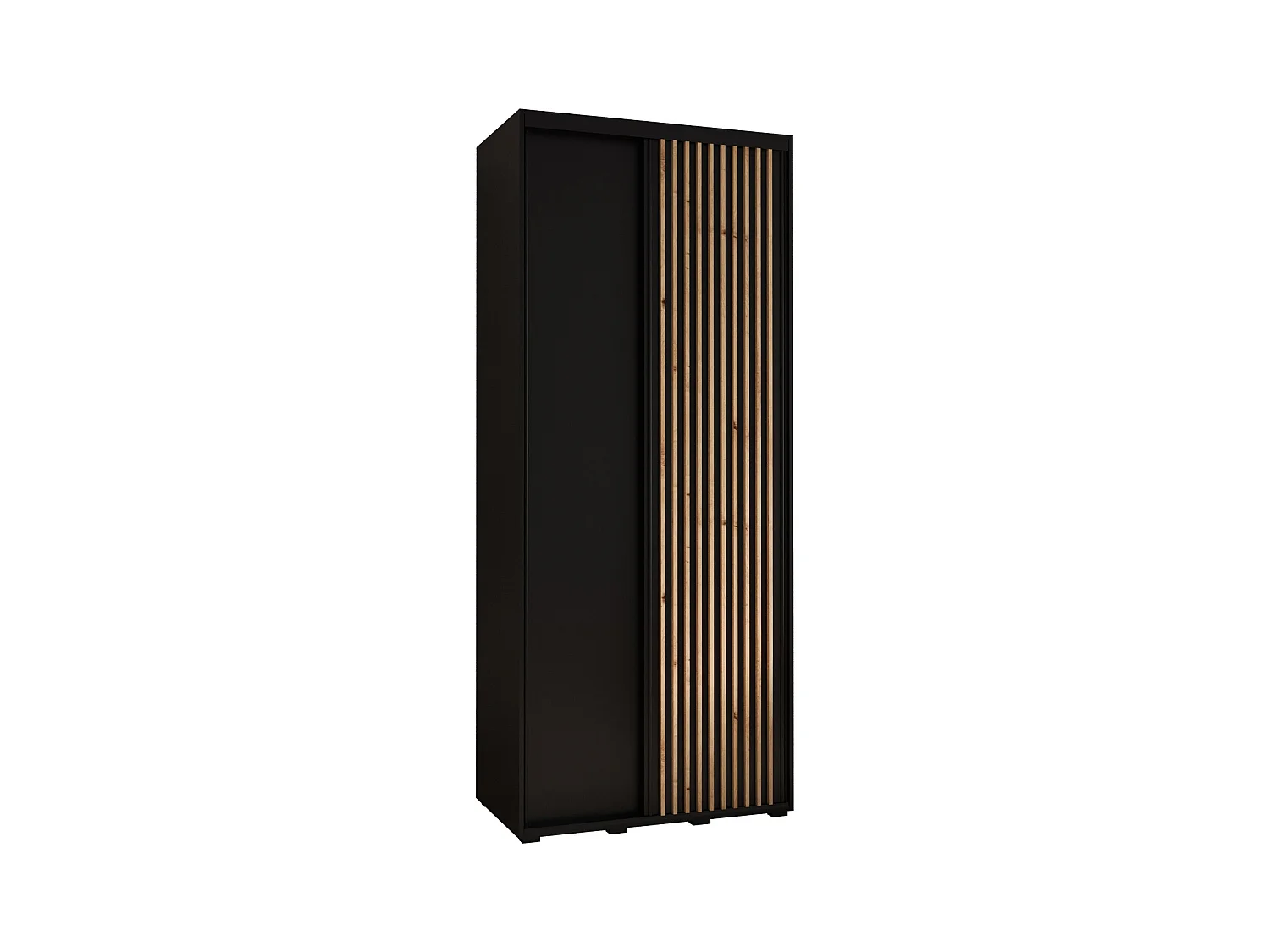 ARMOIRE SAPPORO 1 À PORTES COULISSANTES 205,2/120/60 2 Portes (Noir/Noir)