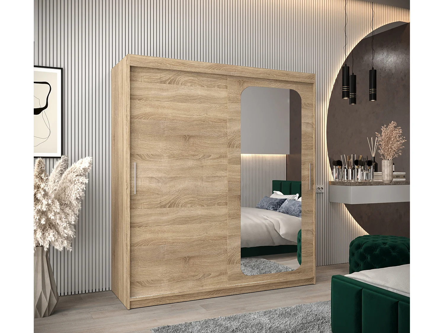 ARMOIRE PROMO T2 À PORTES COULISSANTES 200/180/62 2 Portes (Sonoma/Sonoma)