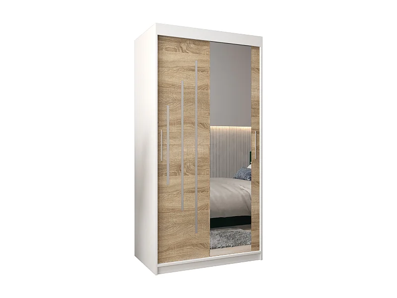 SCHWEBETÜRENSCHRANK YORK 2 200/100/62 2-türig (Weiß/Sonoma)