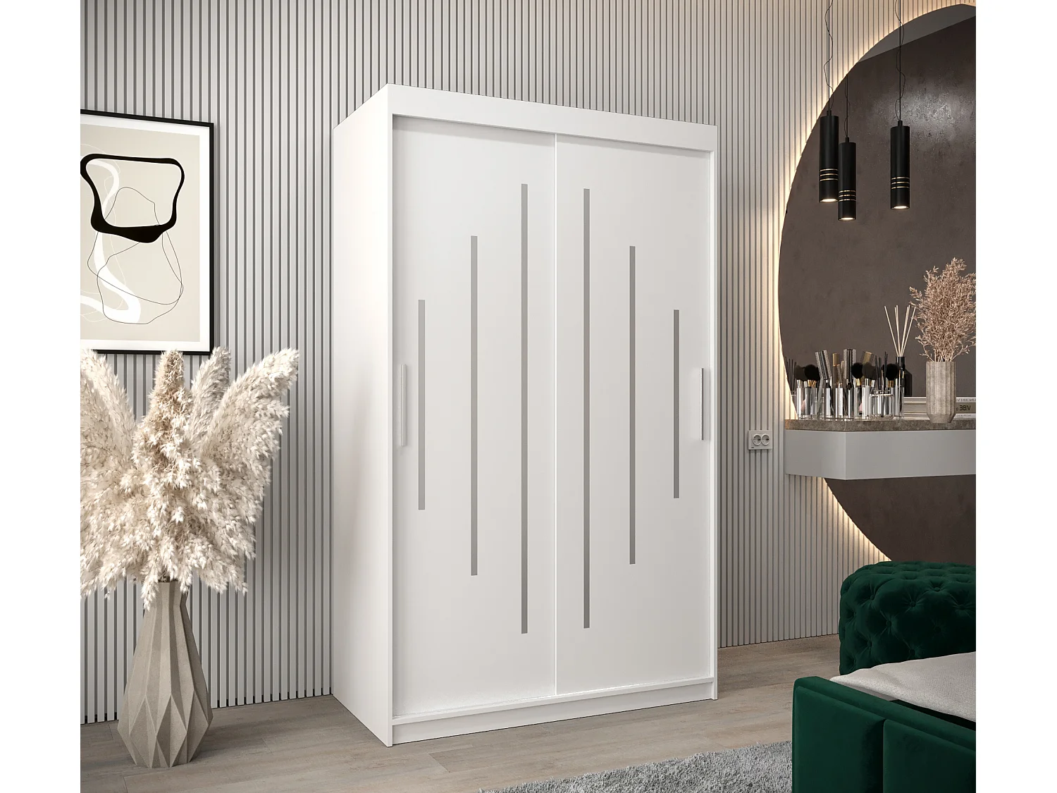 YORK KLEDINGKAST MET SCHUIFDEUREN 200/120/62 2 deuren (wit/wit)