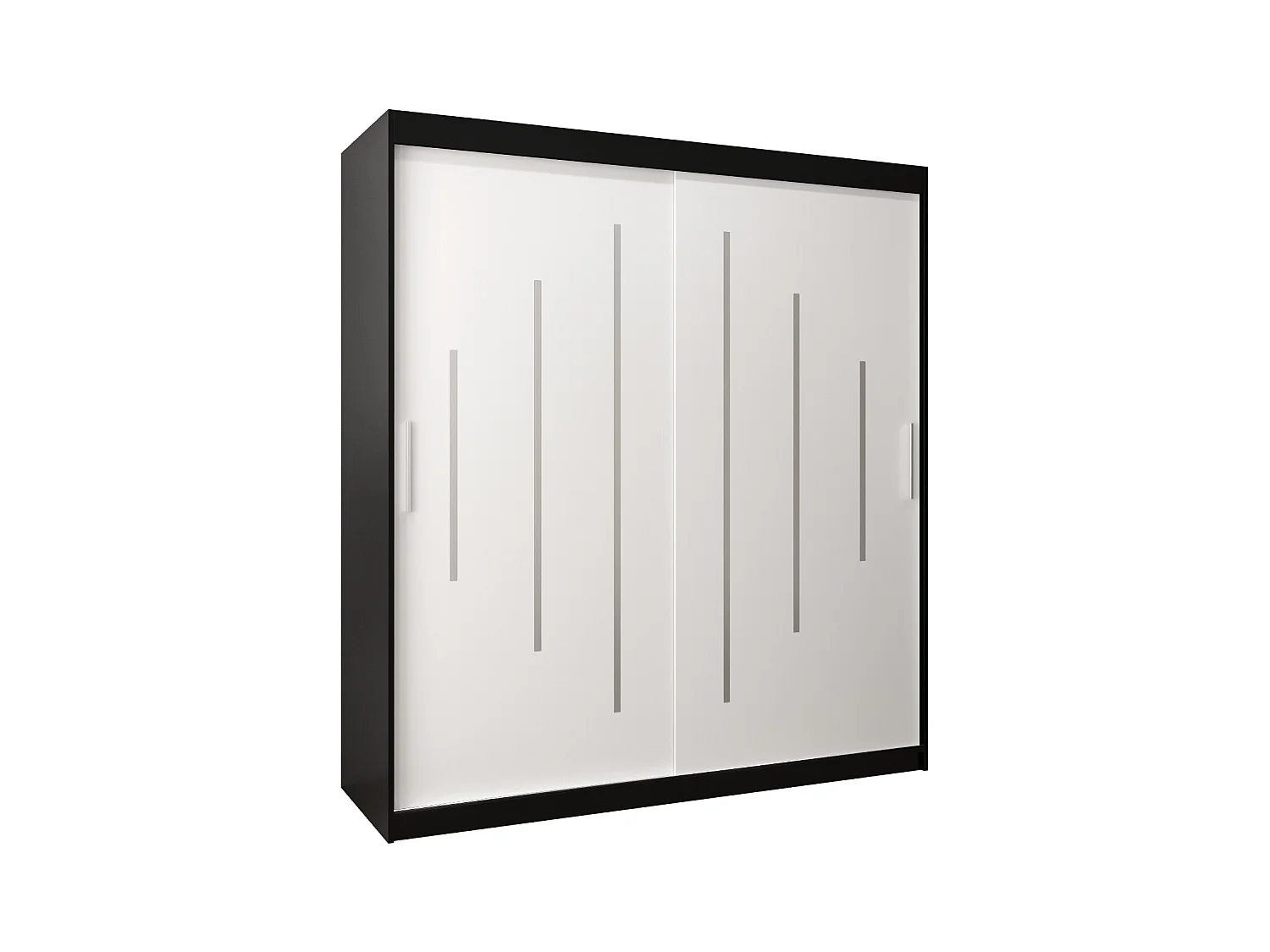 YORK KLEDINGKAST MET SCHUIFDEUREN 200/180/62 2 deuren (zwart/wit)